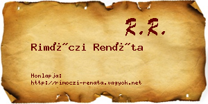 Rimóczi Renáta névjegykártya